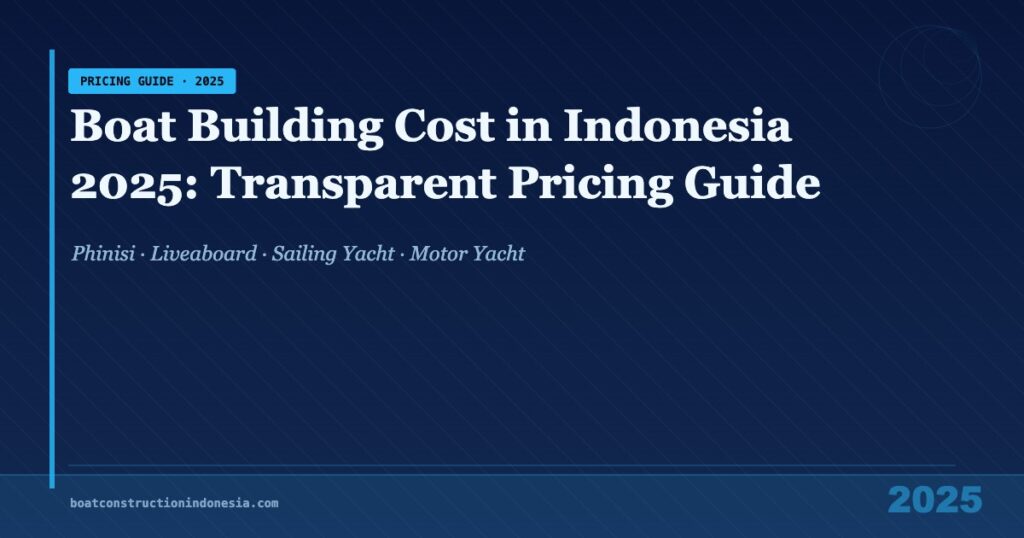 Boat Building Cost in Indonesia 2025 – Phinisi, Liveaboard, Sailing Yacht pricing guide