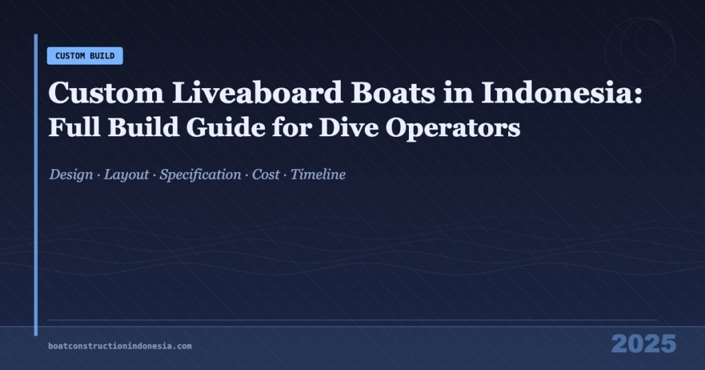 Custom Liveaboard Boat Indonesia – Design, cost, layout and timeline for dive operators