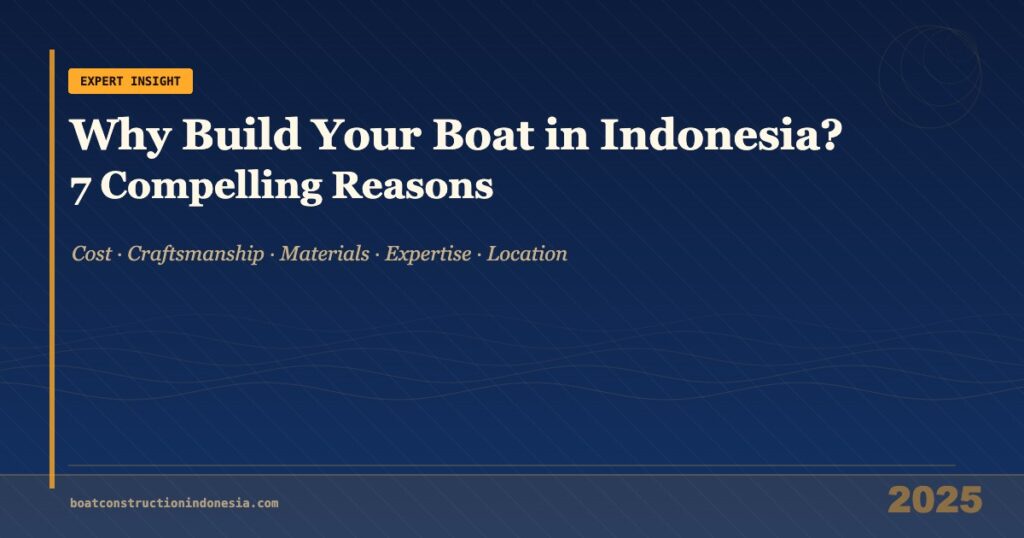 Why Build Your Boat in Indonesia – Cost, craftsmanship, materials and expertise advantages