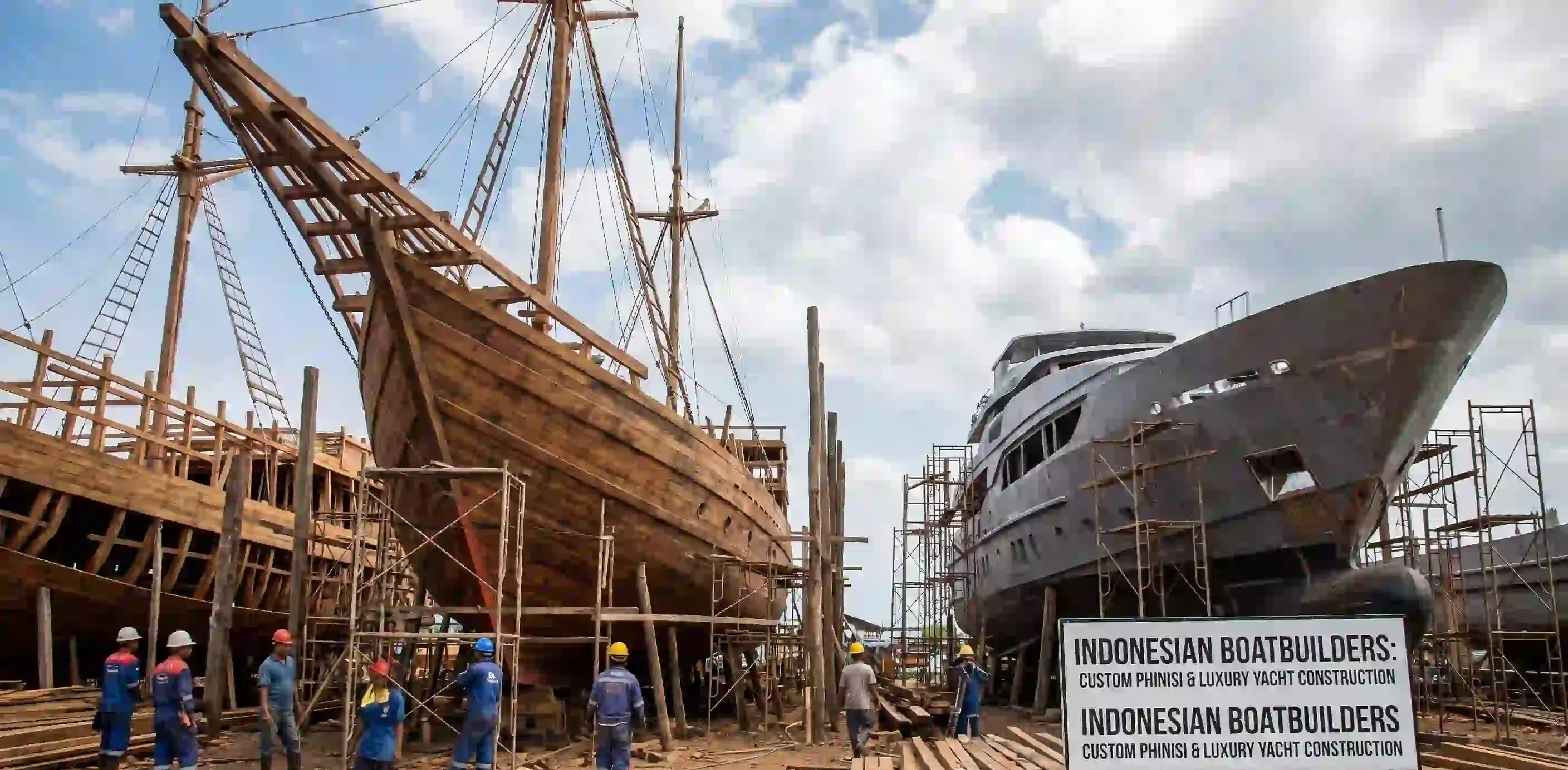 Phinisi Boat Construction Indonesia - Traditional Sulawesi Wooden Vessel